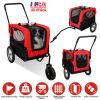 2-in-1 Pet Bike Trailer And Stroller with Canopy Bicycle Carrier Bicycle Cargo Wagon Trailer 44LBS Weight Capacity For Small Medium Dogs Cats